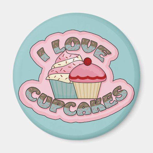 I Love Cupcakes Magneet (Voorkant)