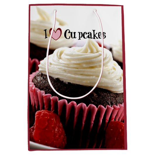 I Love Cupcakes Medium Cadeauzakje (Voorkant)