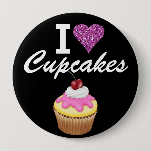 I Love Cupcakes - SRF Ronde Button 4,0 Cm (Voorkant)