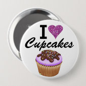 I Love Cupcakes - SRF Ronde Button 4,0 Cm (Voorkant /achterkant)