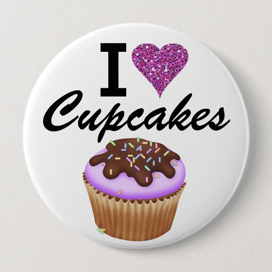 I Love Cupcakes - SRF Ronde Button 4,0 Cm (Voorkant)