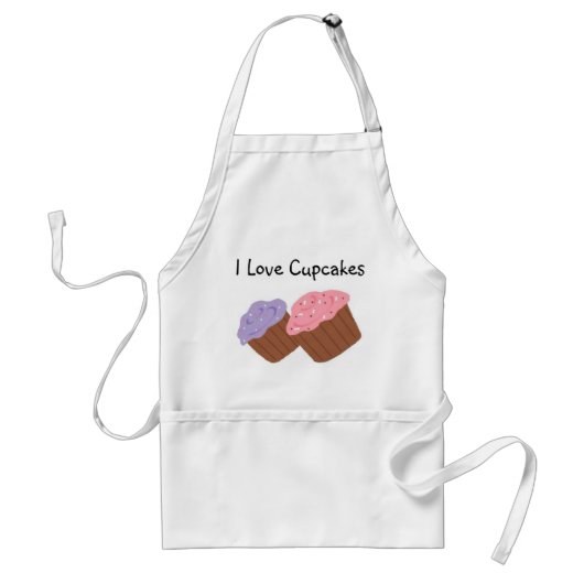 I Love Cupcakes Standaard Schort (Voorkant)