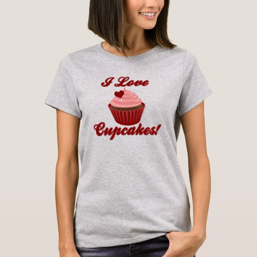 I Love Cupcakes T-shirt (Voorkant)