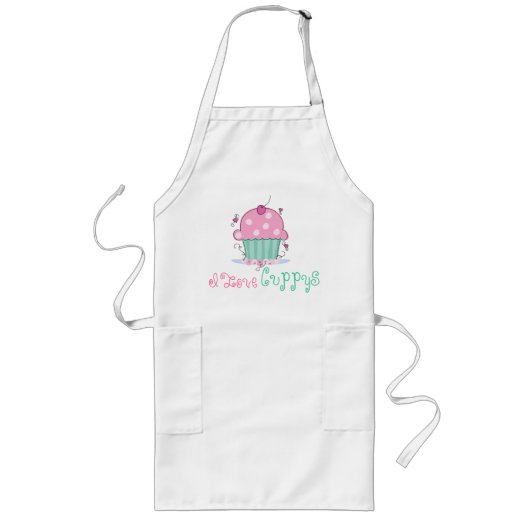 I Love Cuppys Apron Lang Schort (Voorkant)