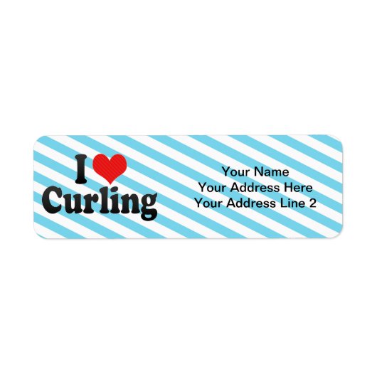 I Love Curling Etiket (Voorkant)
