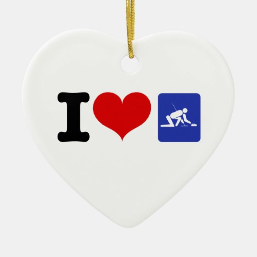 I Love Curling Keramisch Ornament (Voorkant)