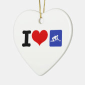 I Love Curling Keramisch Ornament (Links)