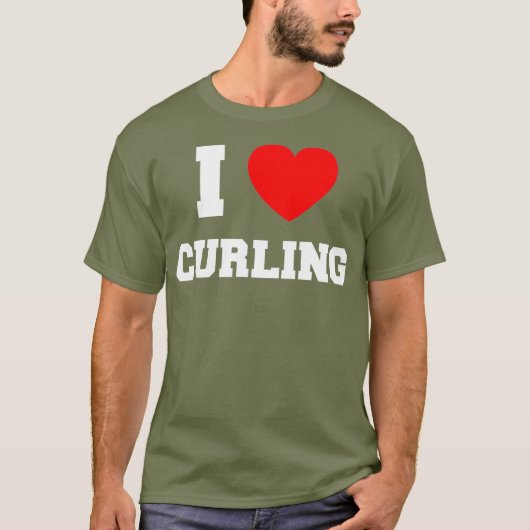 I Love Curling T-shirt (Voorkant)