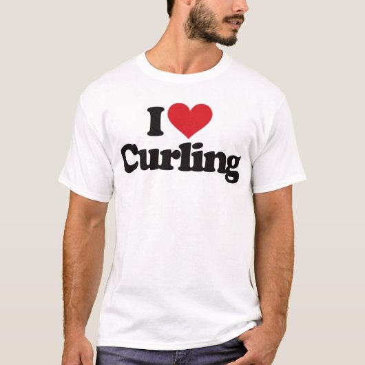 I Love Curling T-shirt (Voorkant)