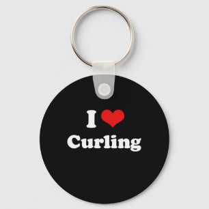 I Love Curling Tshirt Sleutelhanger