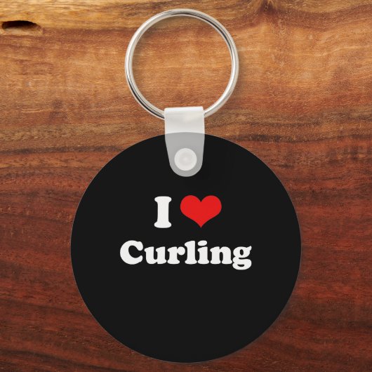 I Love Curling Tshirt Sleutelhanger (Voorkant)