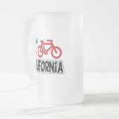 I Love Cycling California Matglas Bierpul (Voorkant links)