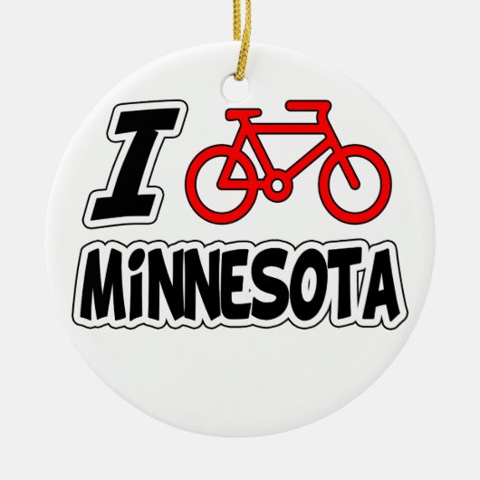 I Love Cycling Minnesota Keramisch Ornament (Voorkant)