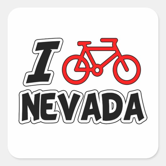 I Love Cycling Nevada Vierkante Sticker (Voorkant)