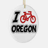 I Love Cycling Oregon Keramisch Ornament (Rechts)