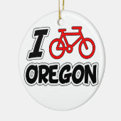 I Love Cycling Oregon Keramisch Ornament (Links)