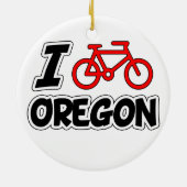 I Love Cycling Oregon Keramisch Ornament (Achterkant)