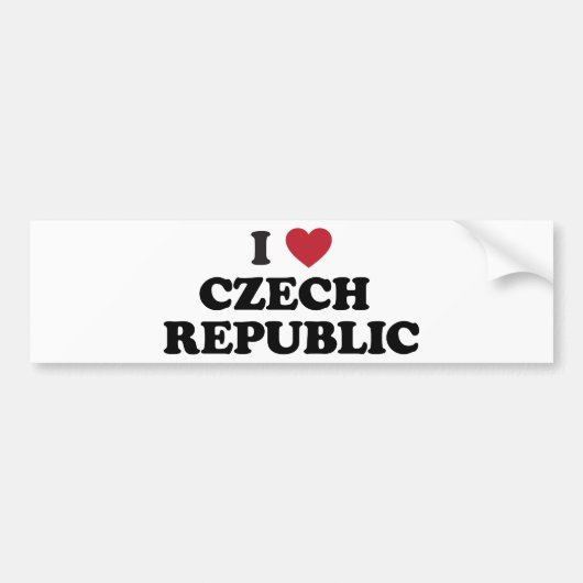 I Love Czech Republic Bumpersticker (Voorkant)