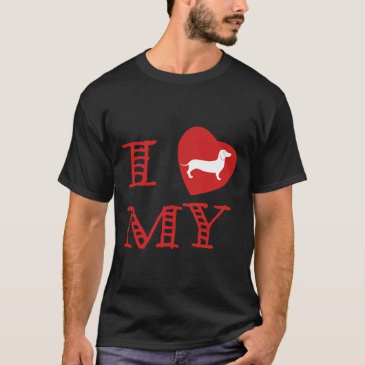 I Love Dachshund T-shirt (Voorkant)