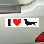 I Love Dachshunds Bumpersticker (Op auto)