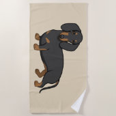 I Love Dachshunds Cute Black Wiener Dog Strandlaken (Voorkant)