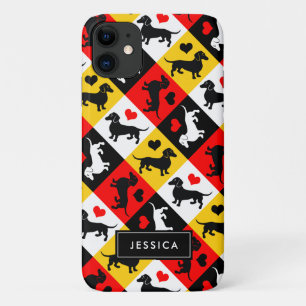 I Love Dachshunds Cute Doxie Pattern Case-Mate iPhone Case