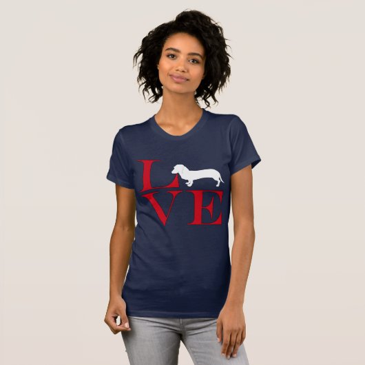 I Love Dachshunds - Dark Colour T-shirt (Voorkant volledig)