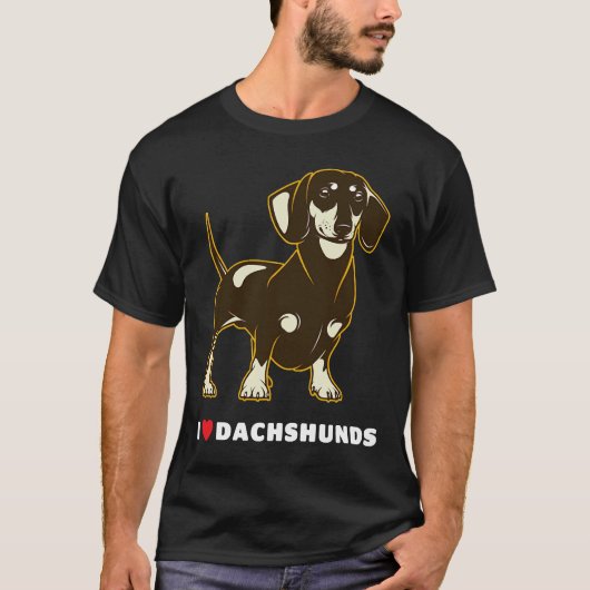 I Love Dachshunds Dog Art T-shirt (Voorkant)