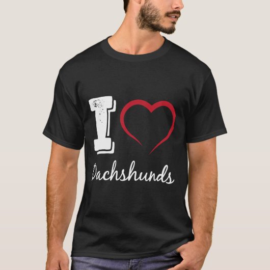 I Love Dachshunds Dog T-shirt (Voorkant)