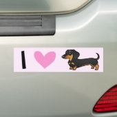 I Love Dachshunds (gladde jas) Bumpersticker (Op auto)