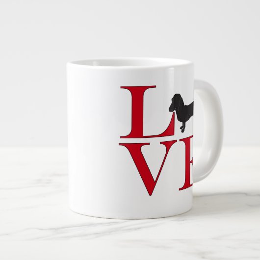 I Love Dachshunds Grote Koffiekop (Voorkant rechts)