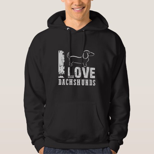 I Love Dachshunds Hoodie (Voorkant)