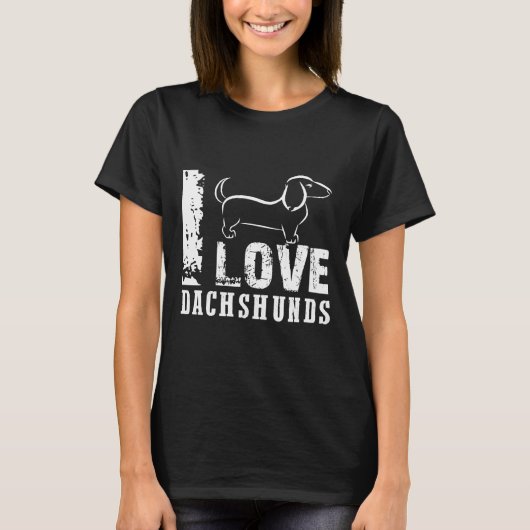 I Love Dachshunds T-shirt (Voorkant)