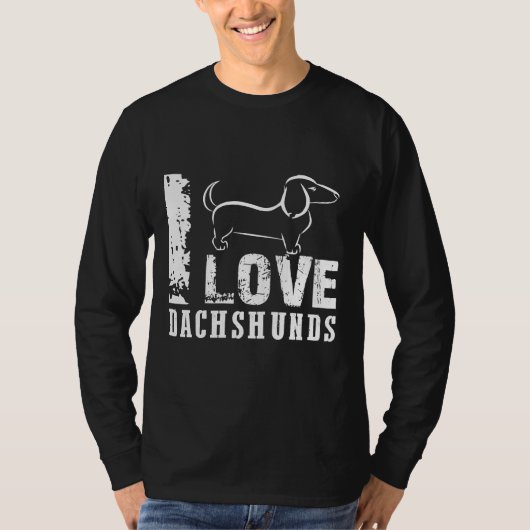 I Love Dachshunds T-shirt (Voorkant)