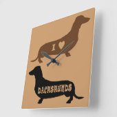 I Love Dachshunds Vierkante Klok (Hoek)
