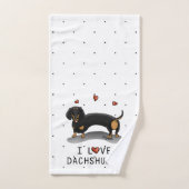 I Love Dachshunds (zwart en tan) Cute dog Bad Handdoek (Handdoek)