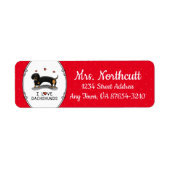 I Love Dachshunds (zwart en tan) Cute dog Etiket (Voorkant)