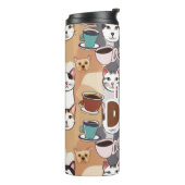 "I Love Dad" Cat & Coffee Seamless Pattern - Fathe Thermosbeker (Gedraaid links)