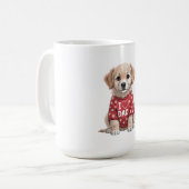 I Love Dad Cute Puppy Dog with Paw Prints Koffiemok (Voorkant links)