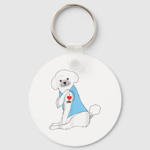I Love Dad - Dog Heart Tattoo Poedel _1 Sleutelhanger