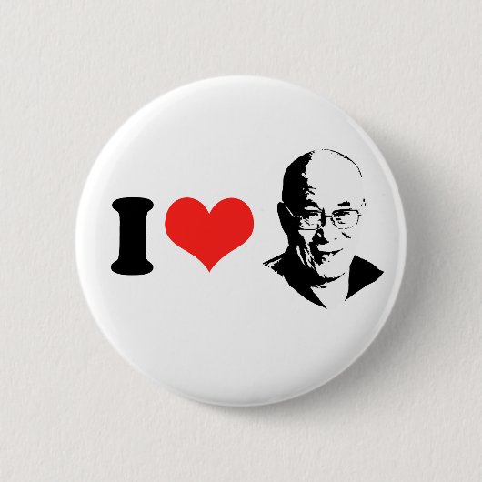 I Love Dalai Lama Ronde Button 5,7 Cm (Voorkant)