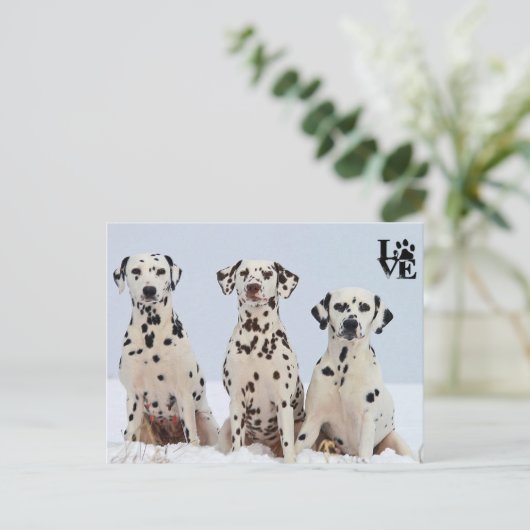 I Love Dalmatian Briefkaart (Staand voorkant)