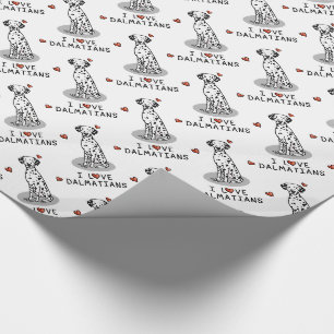 I Love Dalmatians (black 1) Hearts Cute Cadeaupapier