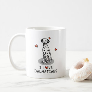 I Love Dalmatians (black 1) Hearts Cute Koffiemok