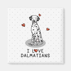 I Love Dalmatians (black 1) Hearts Cute Magneet