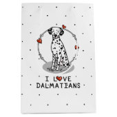 I Love Dalmatians (black 1) Hearts Cute Medium Cadeauzakje (Voorkant)