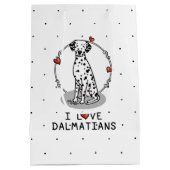 I Love Dalmatians (black 1) Hearts Cute Medium Cadeauzakje (Achterkant)