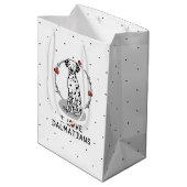 I Love Dalmatians (black 1) Hearts Cute Medium Cadeauzakje (Achterkant Gekanteld)
