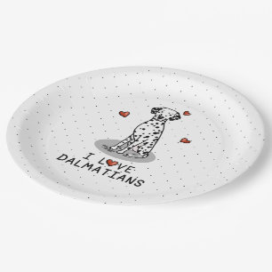 I Love Dalmatians (black 1) Hearts Cute Papieren Bordje