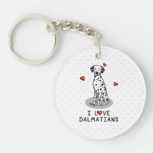I Love Dalmatians (black 1) Hearts Cute Sleutelhanger